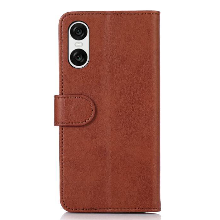 Bild 6,  Sony Xperia 10 VI Läder Fodral Läder Solid Brun