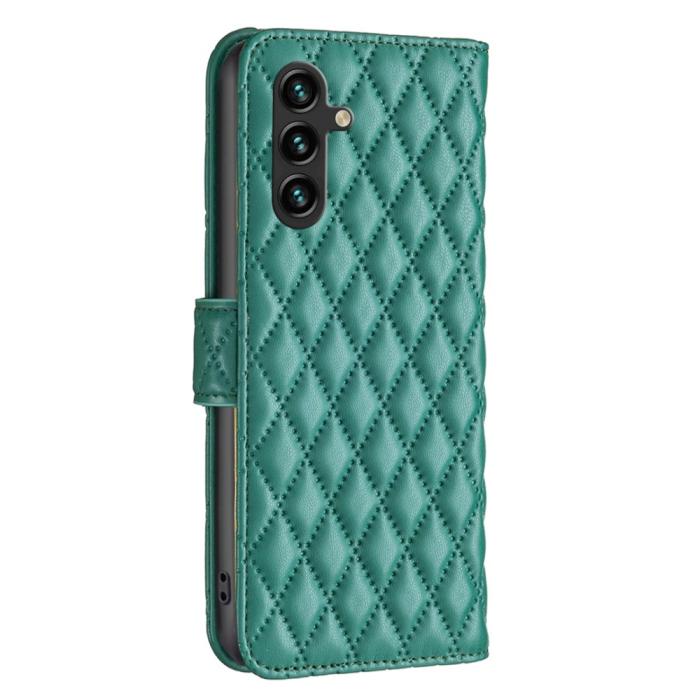 Bild 5,  Samsung Galaxy A55 5G Fodral Diamond Läder Grön