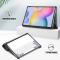  Galaxy Tab S7 FE/S7 Plus/S8 Plus Tri-Fold Läder Fodral Svart