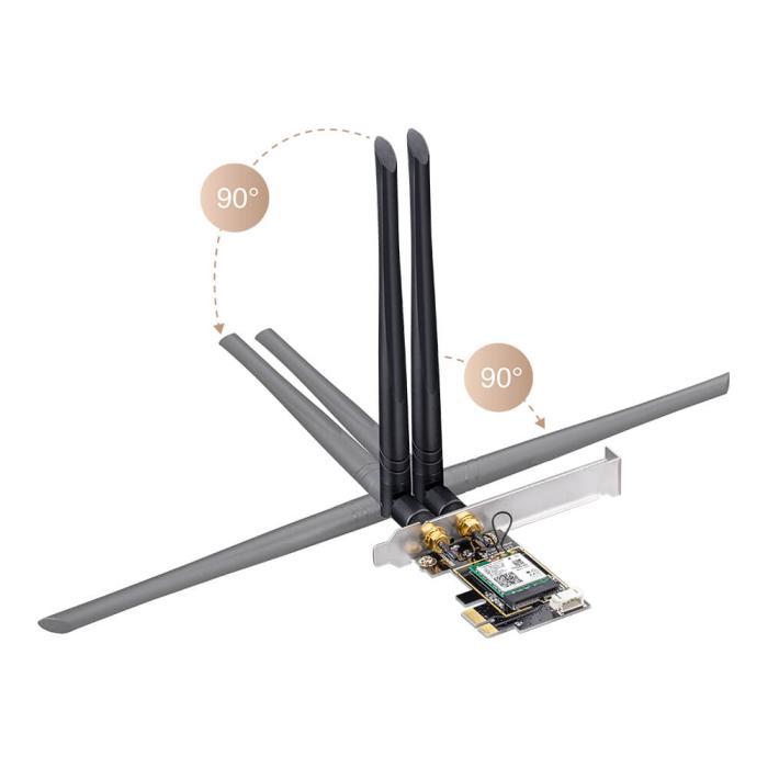 Bild 3, Cudy Cudy Adapter PCI-E WE3000 AX5400 Wi-Fi 6 Svart
