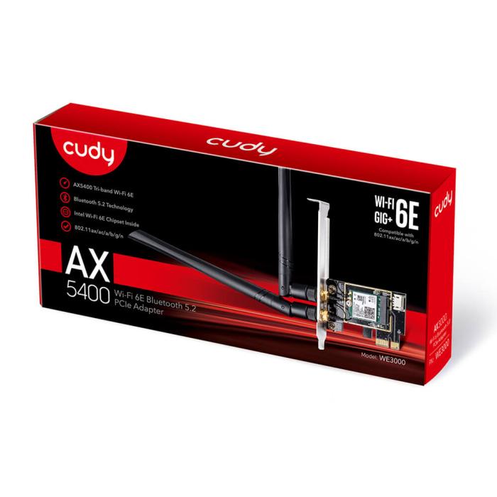 Bild 2, Cudy Cudy Adapter PCI-E WE3000 AX5400 Wi-Fi 6 Svart