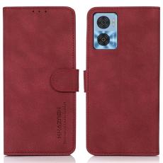 KHAZNEH KHAZNEH Motorola Moto E22i Fodral Retro L&auml;der R&ouml;d