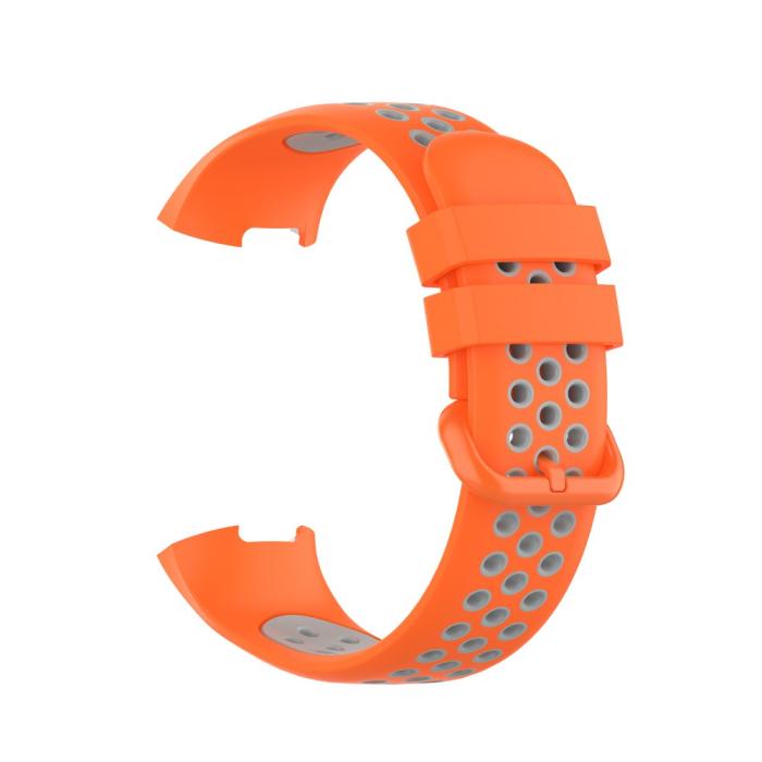 Bild 4,  Fitbit Charge 4/3 Silikon Träningsarmband Orange/Grå