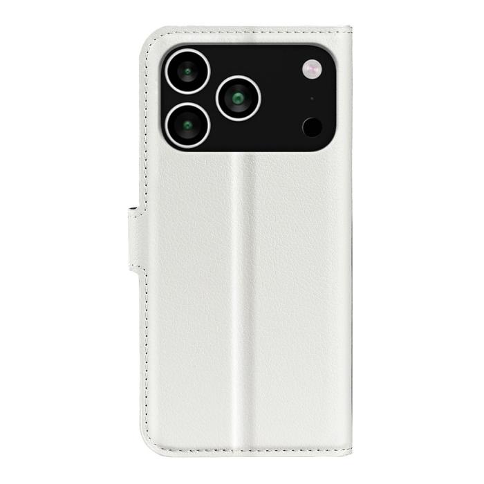 Bild 3,  iPhone 17 Pro Fodral Litchi Läder Vit