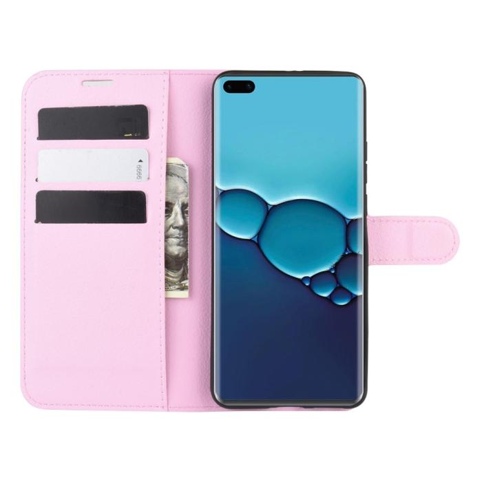 Bild 4,  Huawei P40 - Litchi Plånboksfodral - Ljus Rosa