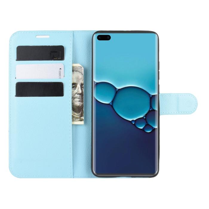 Bild 4,  Huawei P40 - Litchi Plånboksfodral - Ljus Blå
