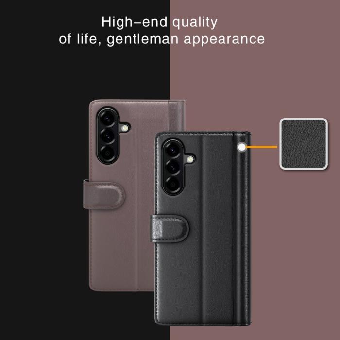 Bild 5,  Samsung Galaxy A57 5G Fodral Premium Äkta Läder Svart