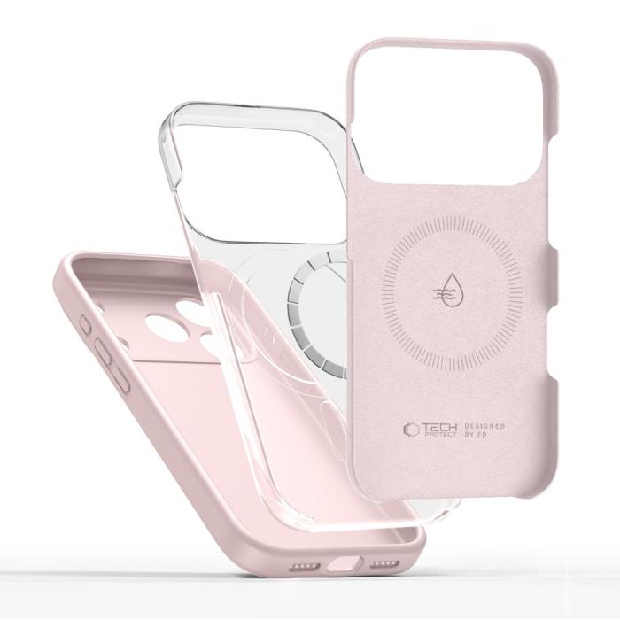 Bild 2, Tech-Protect Tech-Protect iPhone 17 Pro Skal MagSafe Silicone Pink Pearl