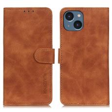 KHAZNEH KHAZNEH iPhone 15 Fodral Retro L&auml;der Brun