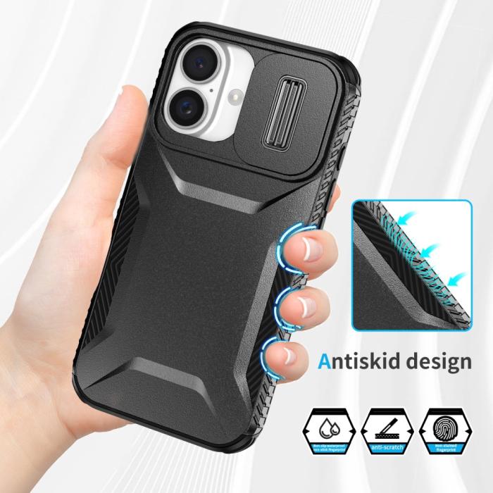 Bild 4,  iPhone 16 Plus Skal CamShield Hybrid Svart
