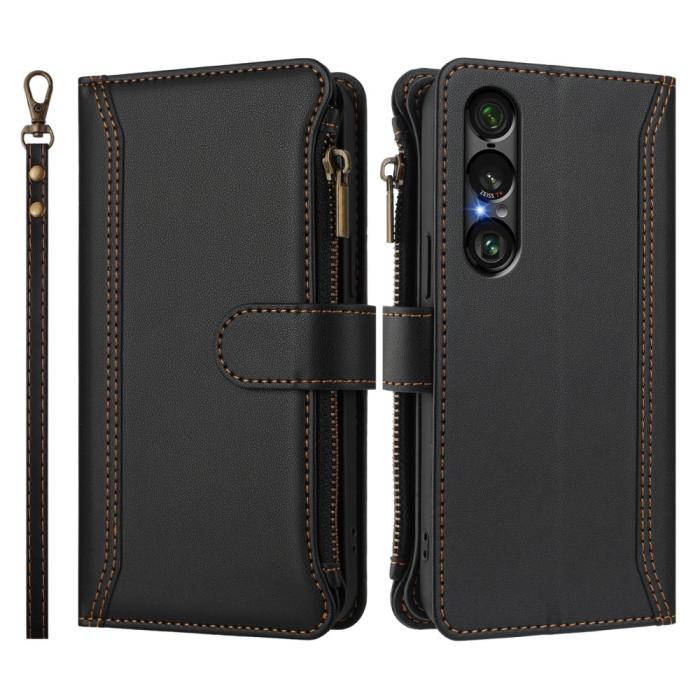 Bild 3,  Sony Xperia 1 VII Fodral Multifunktionellt Läder Svart