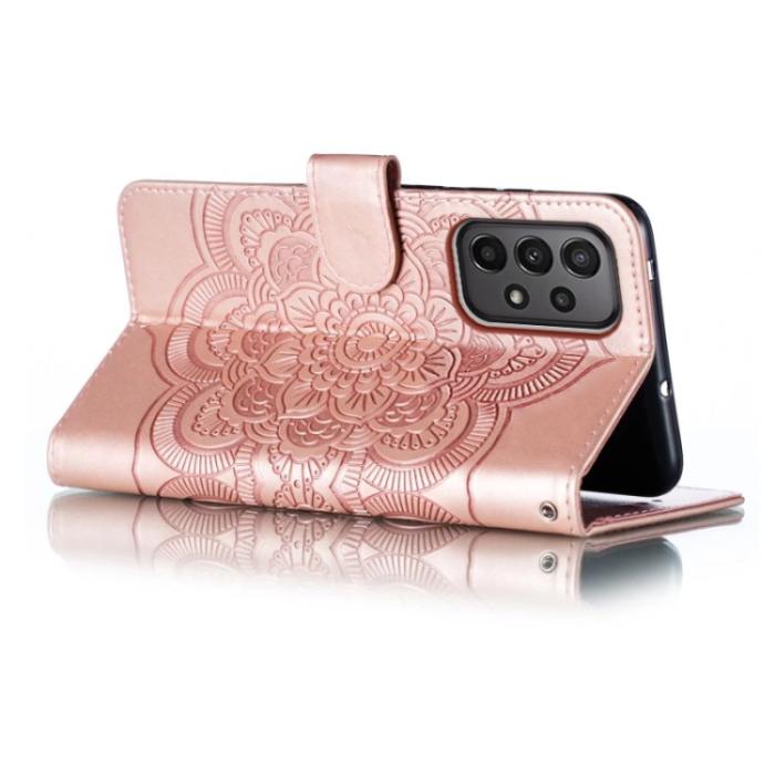 Bild 5,  Samsung Galaxy A24 5G Fodral Mandala Läder Roséguld