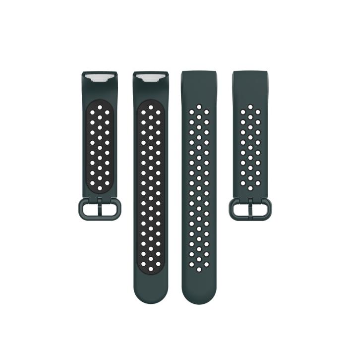 Bild 5,  Fitbit Charge 4/3 Silikon Träningsarmband Mörk Grön/Svart