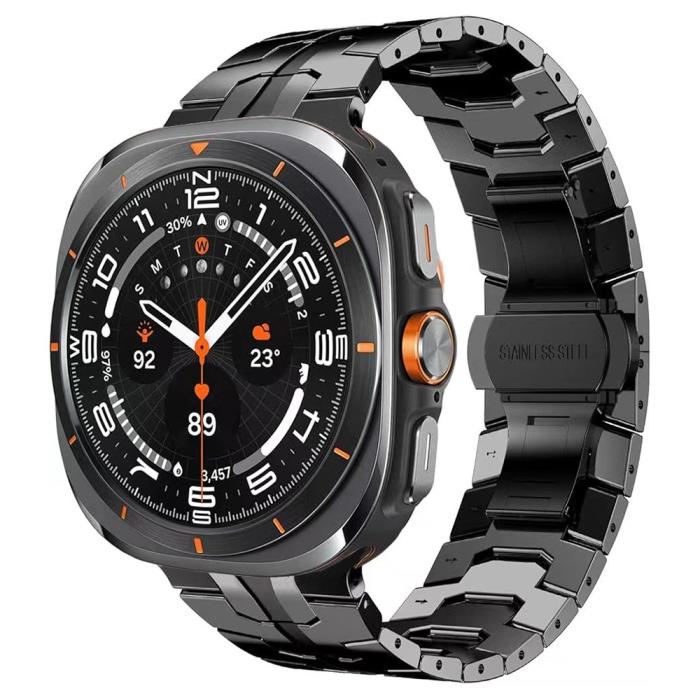 Bild 2,  Galaxy Watch 8 46/44/40 mm Armband Metall Svart