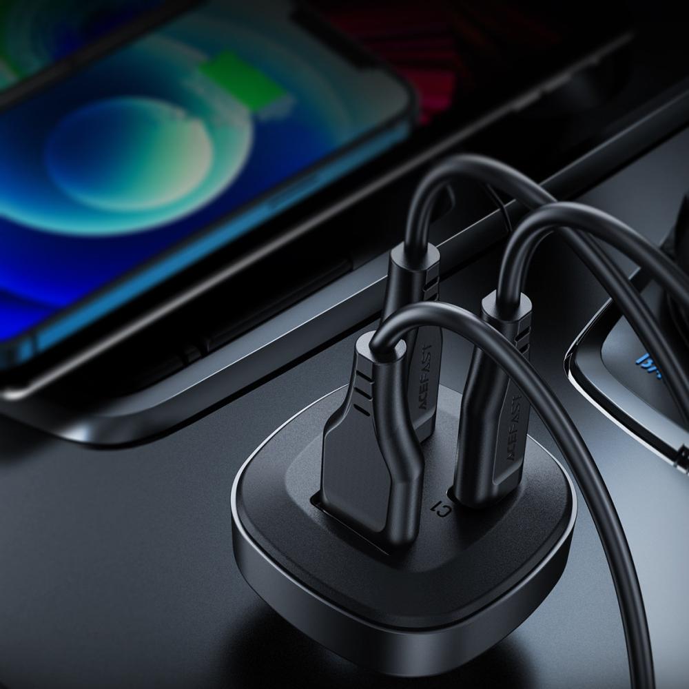 Acefast Acefast 66W PD PPS QC Billaddare 2x USB-C / USB-A Svart