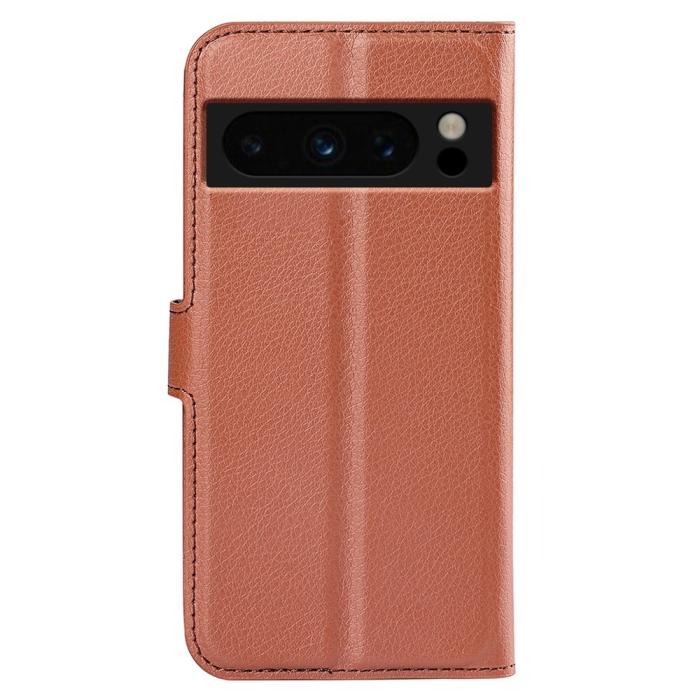 Bild 6,  Google Pixel 8 Pro Fodral Litchi Textur Brun