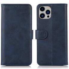 iPhone 16 Pro Fodral L&auml;der M&ouml;rk Bl&aring;