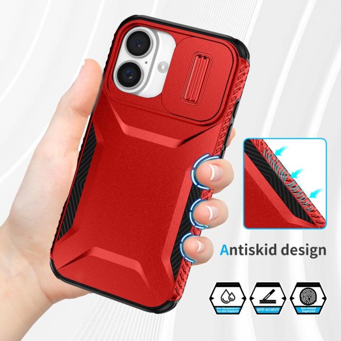 Bild 4,  iPhone 16 Plus Skal CamShield Hybrid Röd