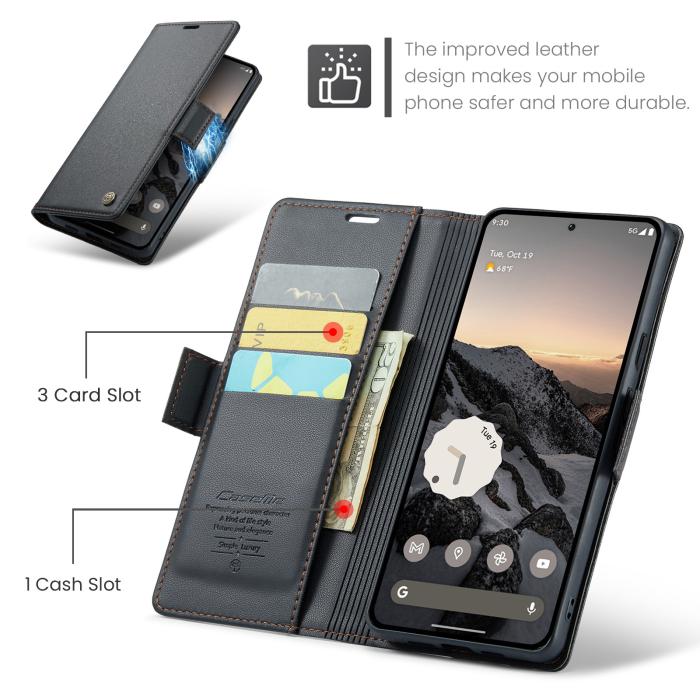 Bild 2, CASEME CASEME Google Pixel 10a Fodral RFID Läder Svart