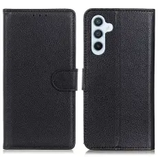  Samsung Galaxy A55 5G Fodral Litchi L&auml;der Svart