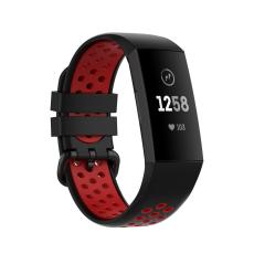  Fitbit Charge 4/3 Silikon Tr&auml;ningsarmband Svart/R&ouml;d