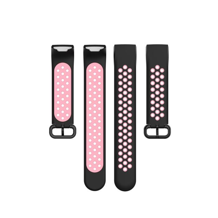 Bild 5,  Fitbit Charge 4/3 Silikon Träningsarmband Svart/Ljus Rosa