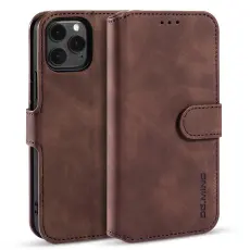 DG.MING iPhone 13 Mini - DG.MING Retro L&auml;der Fodral - Brun