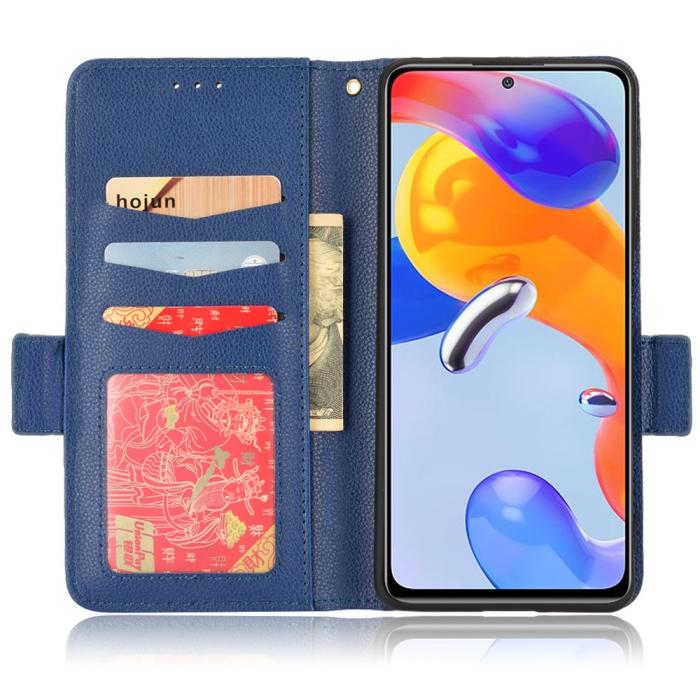 Bild 4,  Xiaomi Redmi Note 11 Pro 5G Fodral Litchi Textur Blå