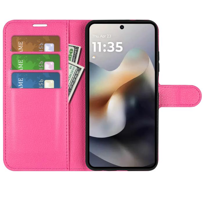 Bild 5,  Motorola Moto G56 5G Fodral Litchi Läder Rosa