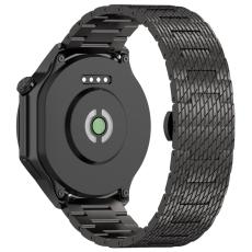  Klockarmband 22 mm Rostfritt St&aring;l Svart