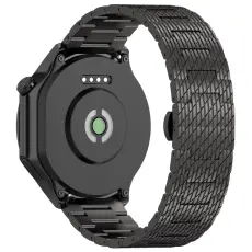  Klockarmband 22 mm Rostfritt St&aring;l Svart