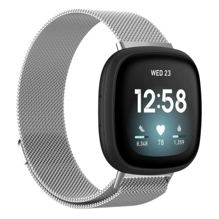 Bild 4,  Fitbit Versa 4/Sense 2 Armband Milanese Loop Silver