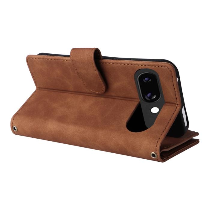 Bild 5,  Google Pixel 9a Fodral Multifunktionellt Läder Brun