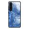  Samsung Galaxy S24 Skal Marmor Härdat Glas Blue Ocean