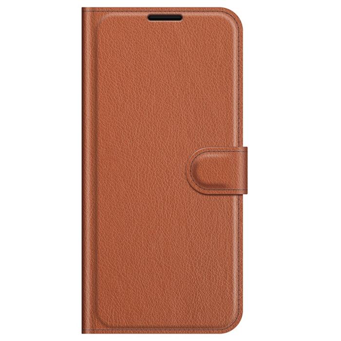 Bild 5,  iPhone 13 Fodral Litchi Läder Brun