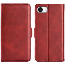  iPhone 17e / 16e Fodral L&auml;der R&ouml;d
