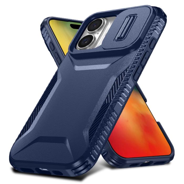 Bild 2,  iPhone 16 Plus Skal CamShield Hybrid Mörk Blå