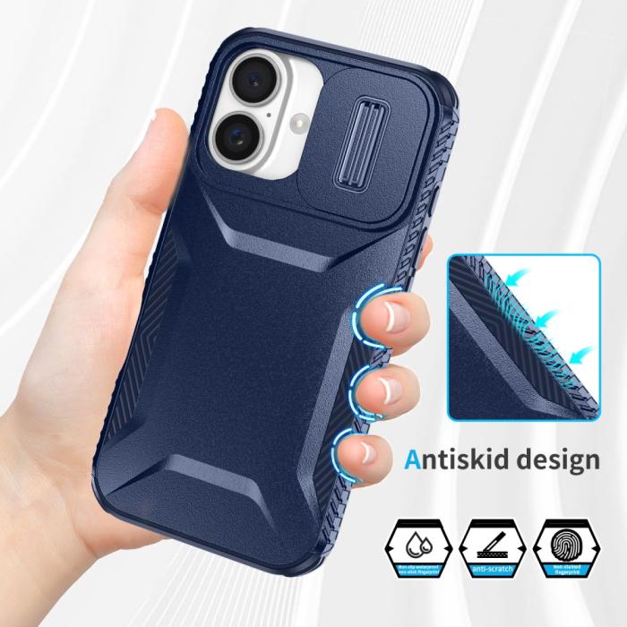 Bild 4,  iPhone 16 Plus Skal CamShield Hybrid Mörk Blå