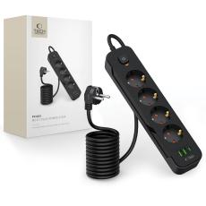 Tech-Protect Tech-Protect 2 m F&ouml;rgreningsdosa Med USB-C/USB-A Svart