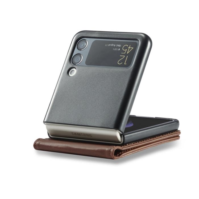 Bild 6, LC.IMEEKE LC.IMEEKE Galaxy Z Flip 4 Fodral Läder Brun