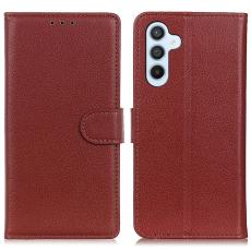  Samsung Galaxy A55 5G Fodral Litchi L&auml;der Brun