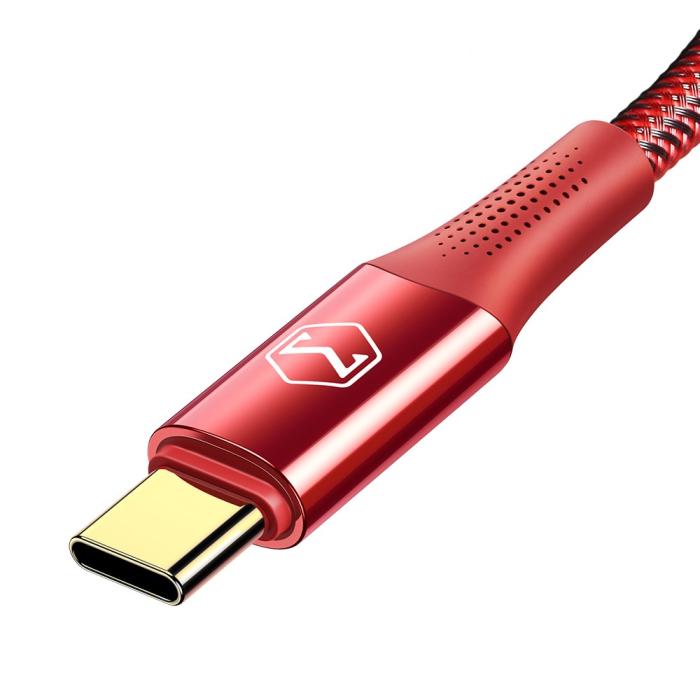 Bild 3, MCDODO Mcdodo 1.2m 100W USB-C/USB-C Elbow Laddkabel Röd