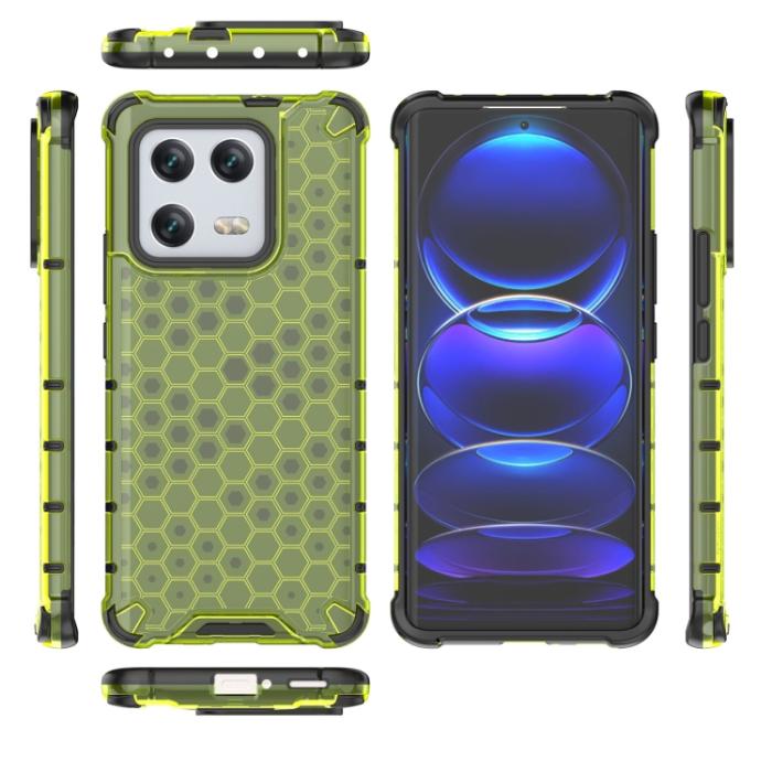 Bild 4,  Xiaomi 13 Pro 5G Skal Shockproof Honeycomb Textur Grön