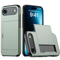  iPhone Air Skal Hybrid Med Kortfack Gr&ouml;n