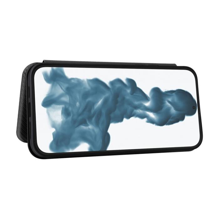 Bild 5,  iPhone 14 Pro Max Fodral Flip Kolfiber Textur Svart
