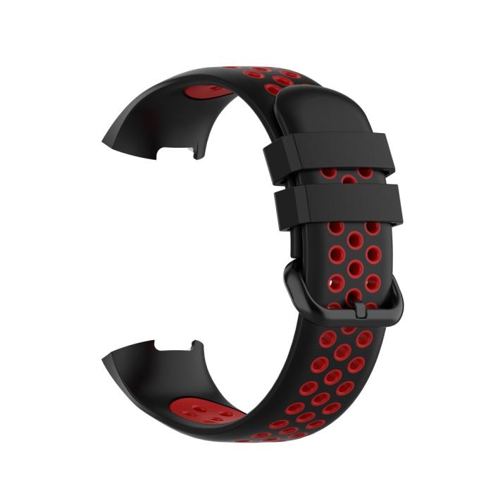 Bild 4,  Fitbit Charge 4/3 Silikon Träningsarmband Svart/Röd