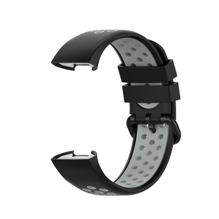 Bild 3,  Fitbit Charge 4/3 Silikon Träningsarmband Svart/Grå