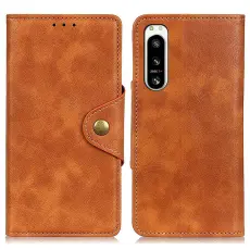  Sony Xperia 5 IV Fodral Magnetisk M&auml;ssing Brun