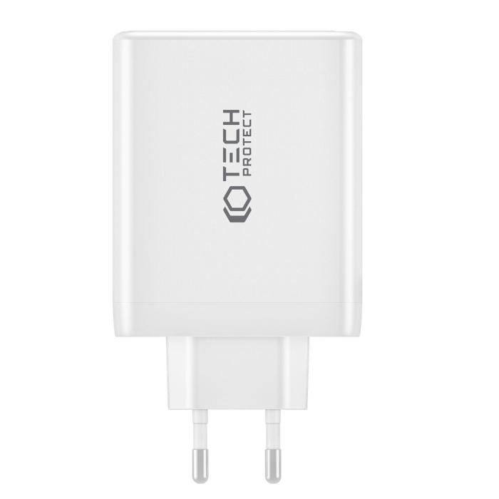 Bild 2, Tech-Protect Tech-Protect 100W GaN PD/QC Väggladdare 3x USB-C 1x USB-A Svart