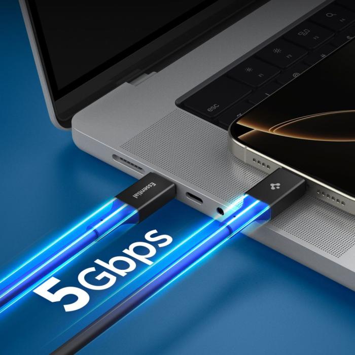 Bild 4, Spigen Spigen 2m 100W USB-C - USB-C Kabel Essential Svart